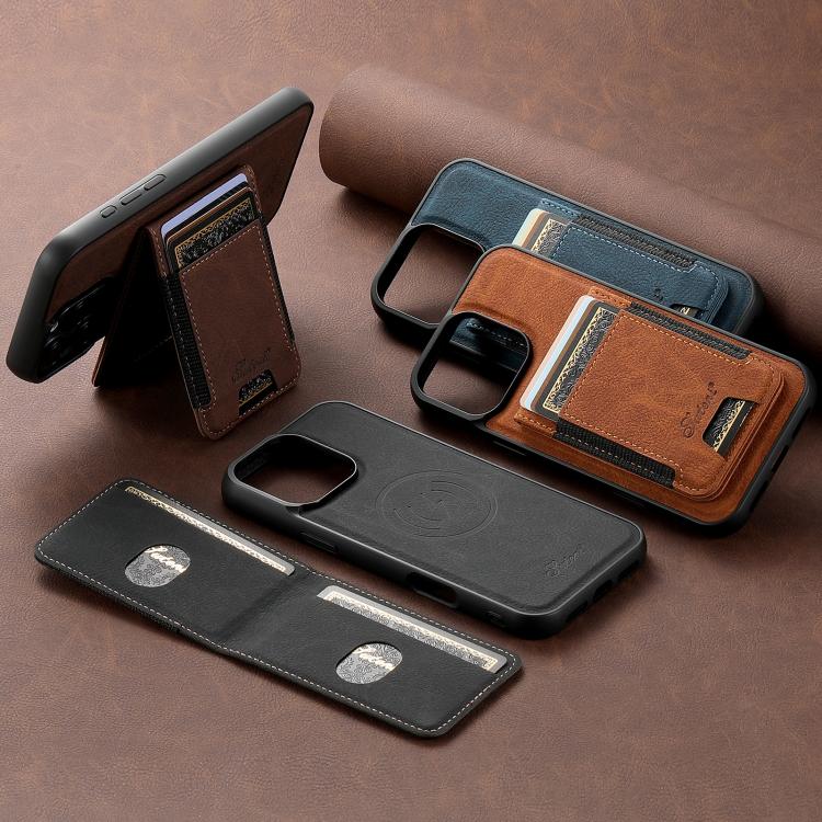 For iPhone 16 Suteni H17 Litchi Texture Leather MagSafe Detachable Wallet Phone Case(Blue) - free shipping - PMC Jewellery - Order now!