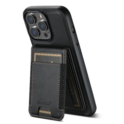 For iPhone 14 Pro Max Suteni H17 Oil Eax Leather MagSafe Detachable Wallet Phone Case(Black) - iPhone 14 Pro Max Cases by Suteni | Online Shopping South Africa | PMC Jewellery | Buy Now Pay Later Mobicred