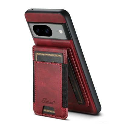 For Google Pixel 8 Suteni H17 Oil Eax Leather Detachable Wallet Phone Case(Red) - Google Cases by Suteni | Online Shopping South Africa | PMC Jewellery | Buy Now Pay Later Mobicred