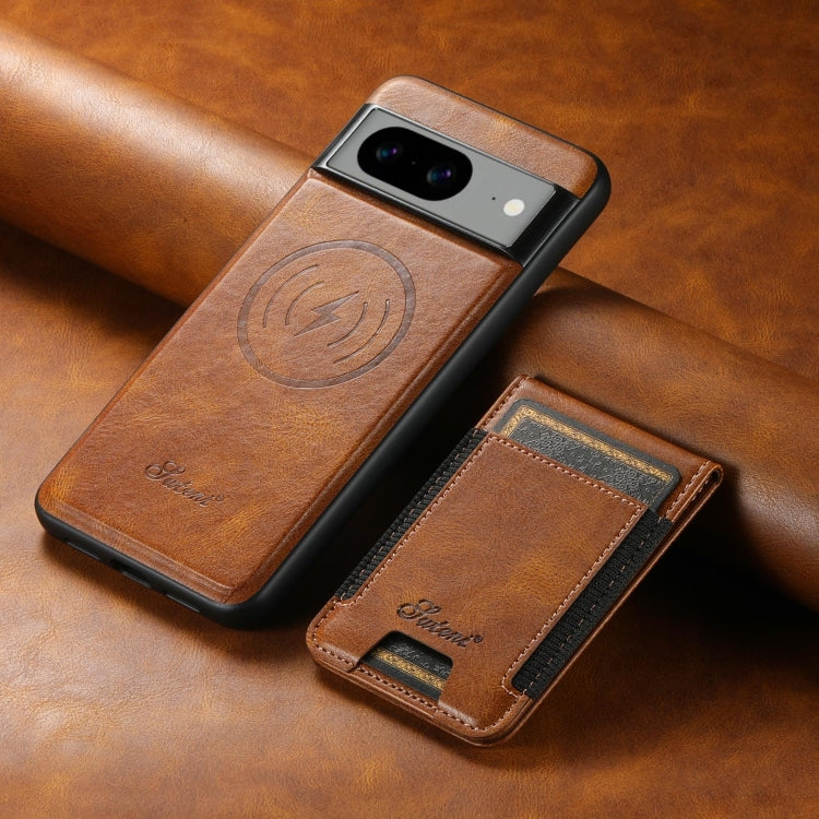 For Google Pixel 7 Pro Suteni H17 Oil Eax Leather Detachable Wallet Phone Case(Brown) - Google Cases by Suteni | Online Shopping South Africa | PMC Jewellery | Buy Now Pay Later Mobicred