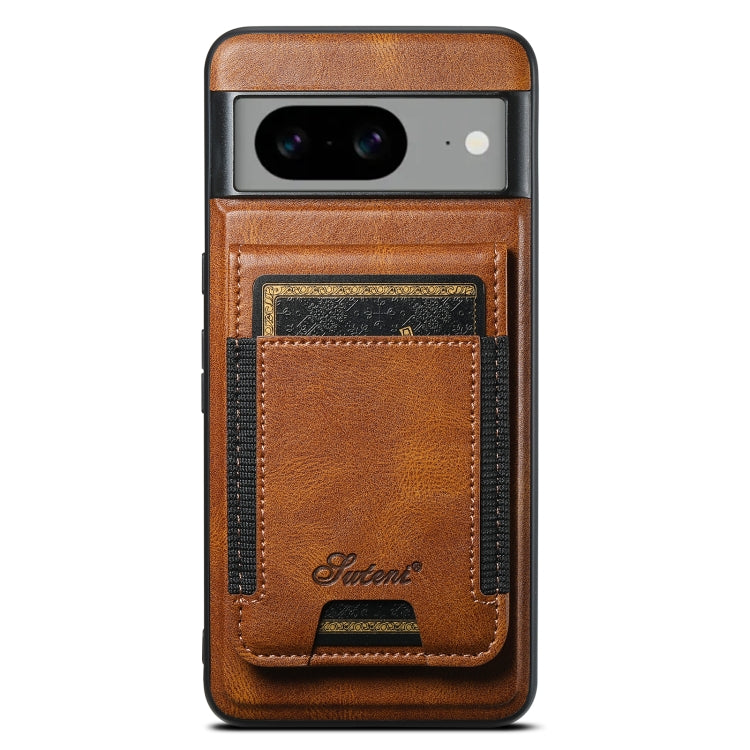 For Google Pixel 7 Suteni H17 Oil Eax Leather Detachable Wallet Phone Case(Brown) - Google Cases by Suteni | Online Shopping South Africa | PMC Jewellery | Buy Now Pay Later Mobicred