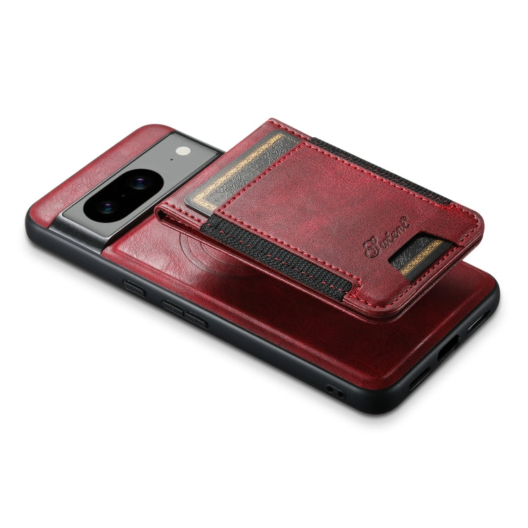 For Google Pixel 6a Suteni H17 Oil Eax Leather Detachable Wallet Phone Case(Red) - Google Cases by Suteni | Online Shopping South Africa | PMC Jewellery | Buy Now Pay Later Mobicred