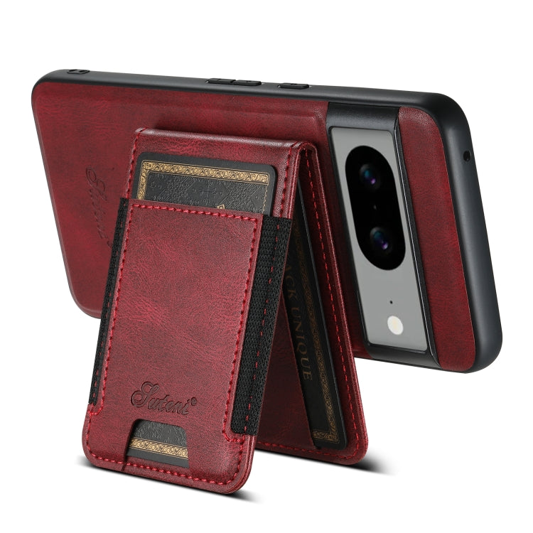 For Google Pixel 6 Suteni H17 Oil Eax Leather Detachable Wallet Phone Case(Red) - Google Cases by Suteni | Online Shopping South Africa | PMC Jewellery | Buy Now Pay Later Mobicred