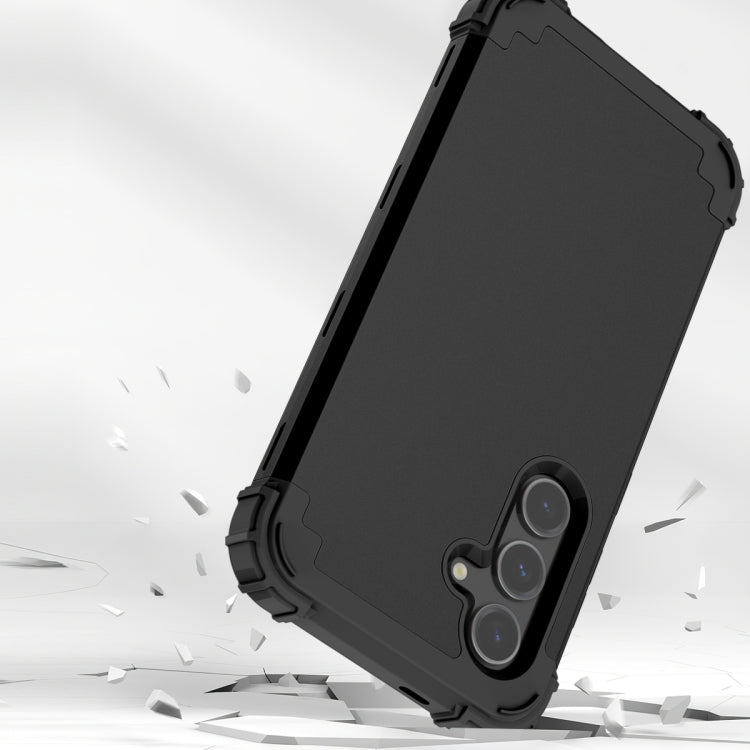 For Samsung Galaxy S24 5G 3 in 1 Silicone Hybrid PC Shockproof Phone Case(Black) - Galaxy S24 5G Cases by PMC TechLife | Online Shopping South Africa | PMC TechLife