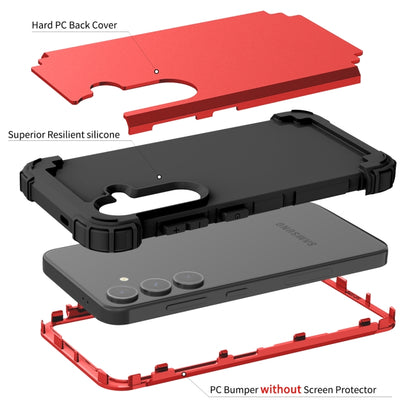 For Samsung Galaxy S24 5G 3 in 1 Silicone Hybrid PC Shockproof Phone Case(Red) - Galaxy S24 5G Cases by PMC Jewellery | Online Shopping South Africa | PMC Jewellery