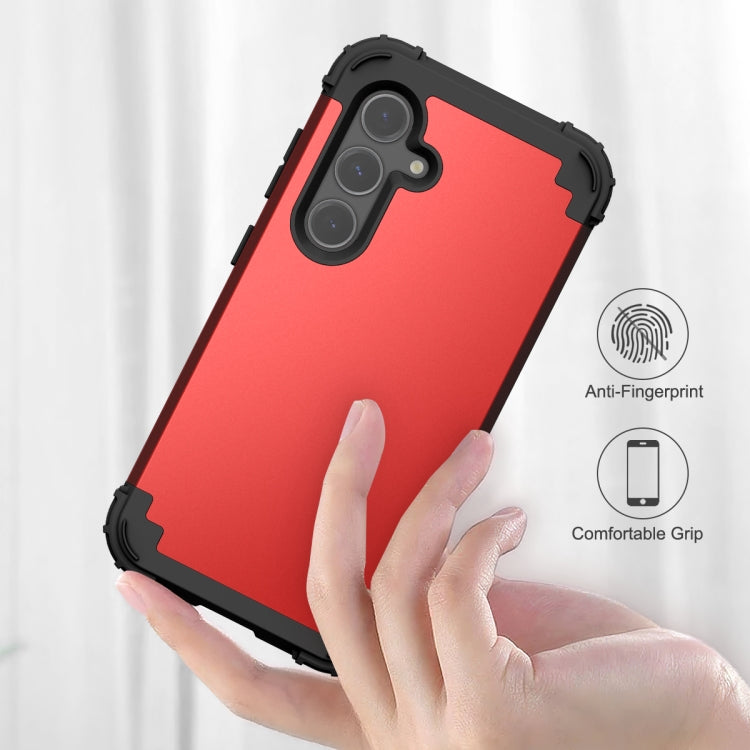 For Samsung Galaxy S24 5G 3 in 1 Silicone Hybrid PC Shockproof Phone Case(Red) - Galaxy S24 5G Cases by PMC Jewellery | Online Shopping South Africa | PMC Jewellery