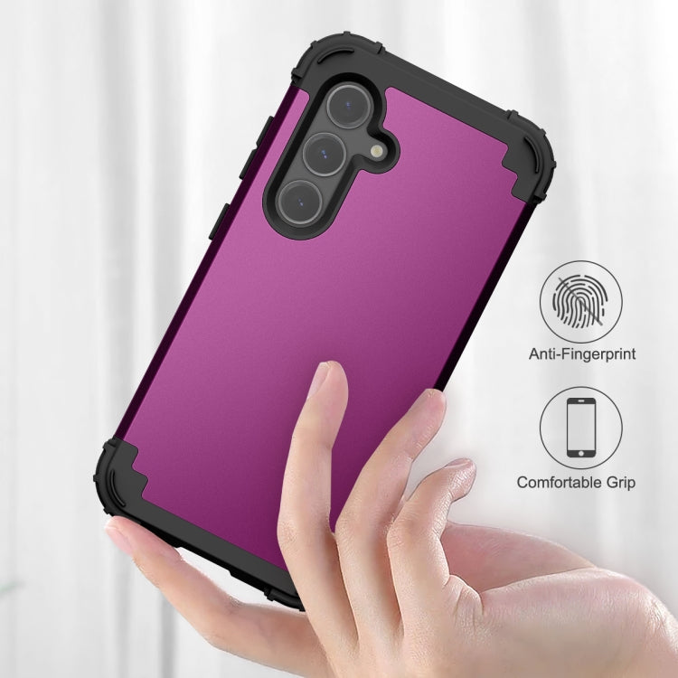 For Samsung Galaxy S24+ 5G 3 in 1 Silicone Hybrid PC Shockproof Phone Case(Dark Purple) - Galaxy S24+ 5G Cases by PMC Jewellery | Online Shopping South Africa | PMC Jewellery