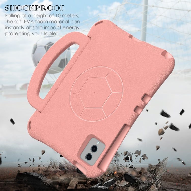 For Samsung Galaxy Tab S9 FE 11 X510 2023 Handle Football Shaped EVA Shockproof Tablet Case(Light Pink) - Galaxy Tab S9 FE by PMC Jewellery | Online Shopping South Africa | PMC Jewellery | Buy Now Pay Later Mobicred