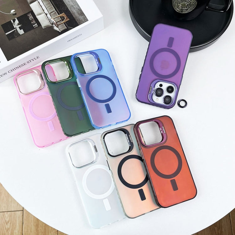 For iPhone 14 Plus MagSafe Lens Holder PC Hybrid TPU Phone Case(White) - iPhone 14 Plus Cases by PMC TechLife | Online Shopping South Africa | PMC TechLife