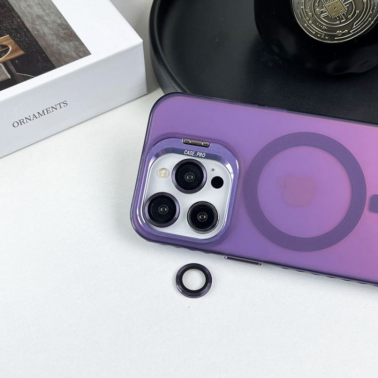 For iPhone 13 Pro MagSafe Lens Holder PC Hybrid TPU Phone Case(Purple) - iPhone 13 Pro Cases by PMC TechLife | Online Shopping South Africa | PMC TechLife