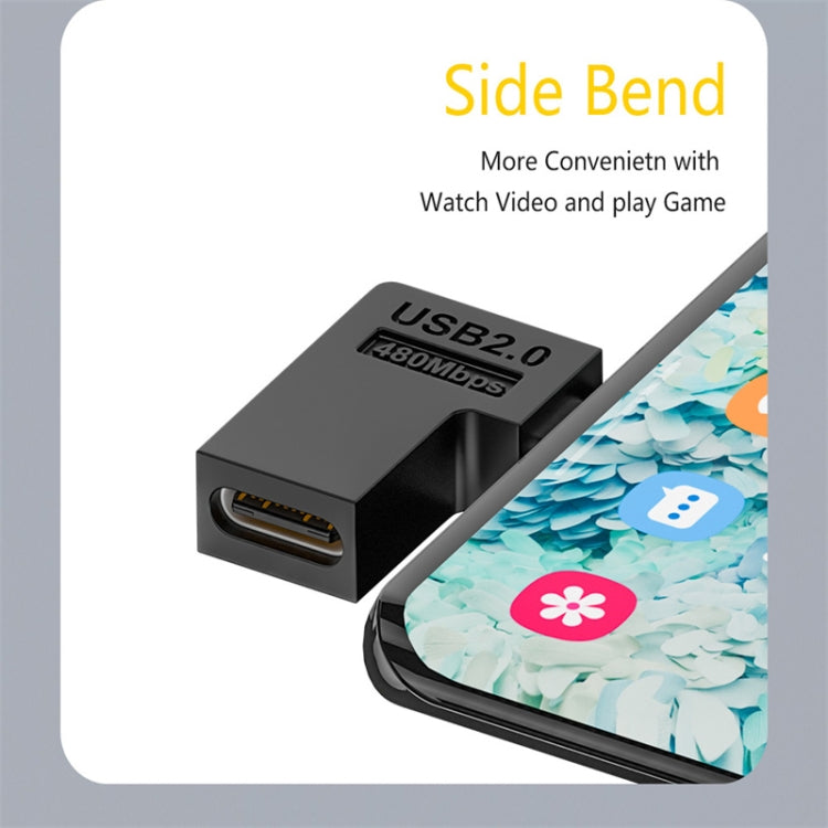 Type-C Female to Micro USB Male Adapter Data Charging Transmission, Specification:Type-C Female to Micro Male Left Bend - Cable & Adapters by PMC TechLife | Online Shopping South Africa | PMC TechLife