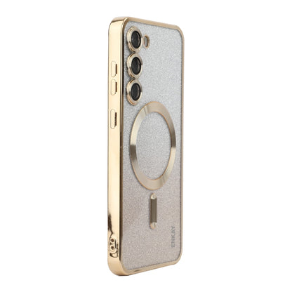 For Samsung Galaxy S24 5G ENKAY Hat-Prince Magnetic Glitter Plated TPU Phone Case with Lens Film(Golden) - Galaxy S24 5G Cases by ENKAY | Online Shopping South Africa | PMC Jewellery | Buy Now Pay Later Mobicred