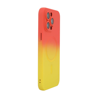 For iPhone 16 Pro Max ENKAY Hat-Prince MagSafe Rainbow Gradient Silicone Phone Case with Lens Film(Orange Yellow) - iPhone 16 Pro Max Cases by ENKAY | Online Shopping South Africa | PMC Jewellery | Buy Now Pay Later Mobicred