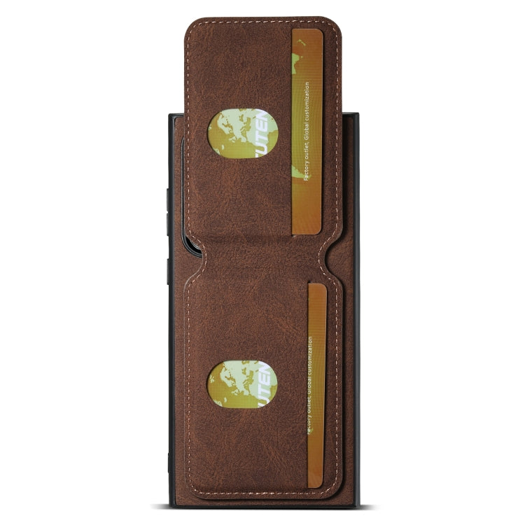 For Samsung Galaxy S24 Ultra 5G Suteni H02 Litchi Leather Card Wallet Stand Back Phone Case(Brown) - Galaxy S24 Ultra 5G Cases by Suteni | Online Shopping South Africa | PMC Jewellery | Buy Now Pay Later Mobicred