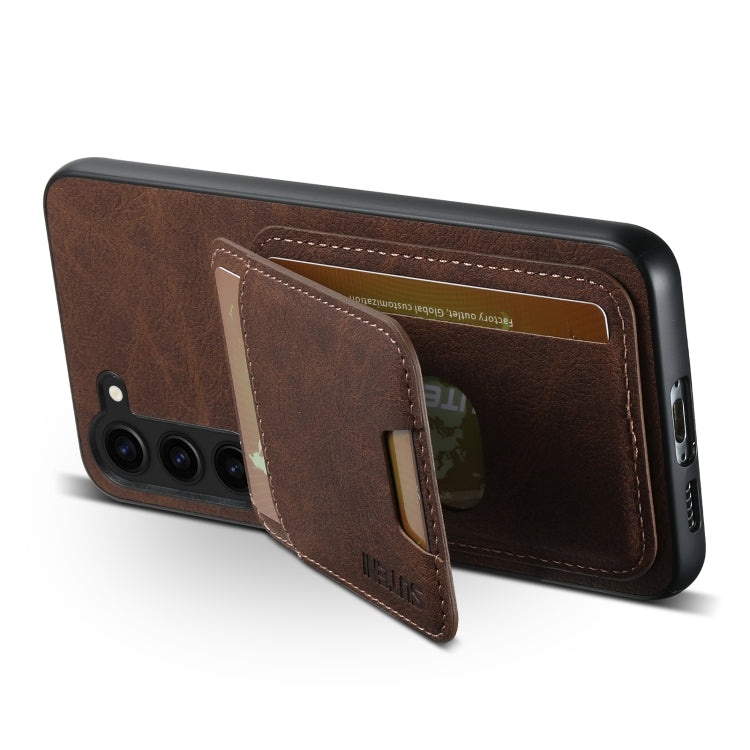 For Samsung Galaxy S24+ 5G Suteni H02 Litchi Leather Card Wallet Stand Back Phone Case(Brown) - Galaxy S24+ 5G Cases by Suteni | Online Shopping South Africa | PMC Jewellery | Buy Now Pay Later Mobicred