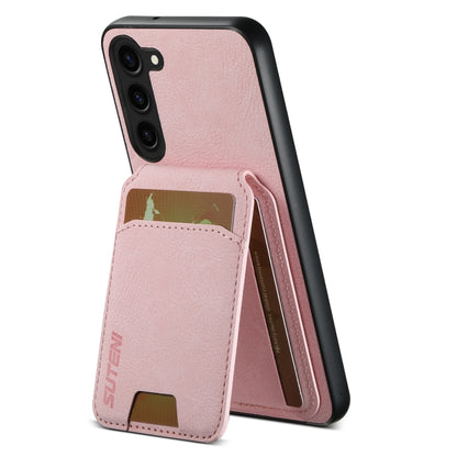 For Samsung Galaxy S24+ 5G Suteni H02 Litchi Leather Card Wallet Stand Back Phone Case(Pink) - Galaxy S24+ 5G Cases by Suteni | Online Shopping South Africa | PMC Jewellery | Buy Now Pay Later Mobicred