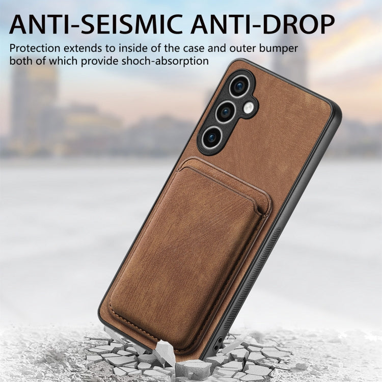 For Samsung Galaxy S23 FE 5G Retro Leather Card Bag Magnetic Phone Case(Brown) - Galaxy S23 FE 5G Cases by PMC Jewellery | Online Shopping South Africa | PMC Jewellery