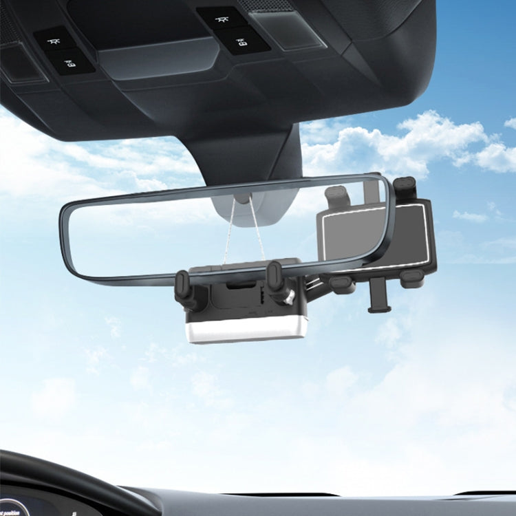 H23-8 New Multifunction Rearview Mirror Phone Holder Rotatable Retractable Phone Mount - Car Holders by PMC Jewellery | Online Shopping South Africa | PMC Jewellery | Buy Now Pay Later Mobicred