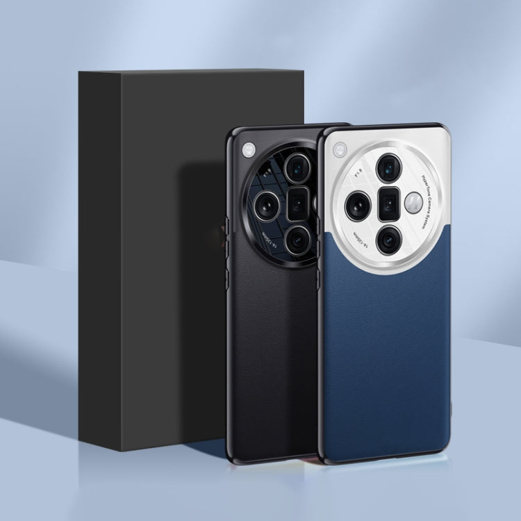 For OPPO  Find X7 Ultra Plain-leather All-inclusive Shockproof Phone Case(Silver) - Find X7 Ultra Cases by PMC TechLife | Online Shopping South Africa | PMC TechLife | Buy Now Pay Later Mobicred