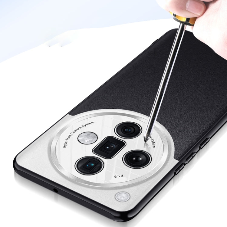 For OPPO  Find X7 Ultra Plain-leather All-inclusive Shockproof Phone Case(Silver) - Find X7 Ultra Cases by PMC TechLife | Online Shopping South Africa | PMC TechLife | Buy Now Pay Later Mobicred