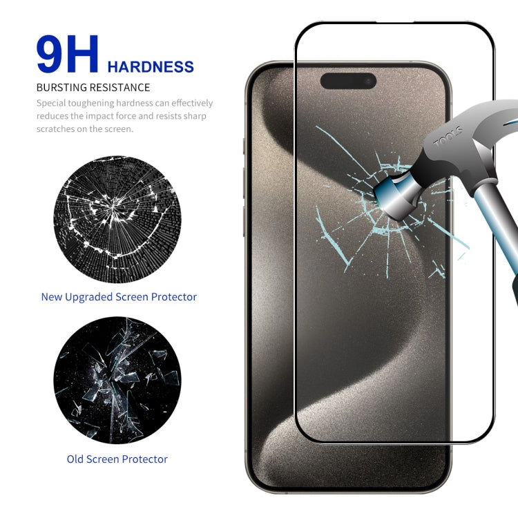 For iPhone 15 Pro Max ENKAY Easy Install High Alumina Silicon Full Glass Film - iPhone 15 Pro Max Tempered Glass by ENKAY | Online Shopping South Africa | PMC Jewellery | Buy Now Pay Later Mobicred