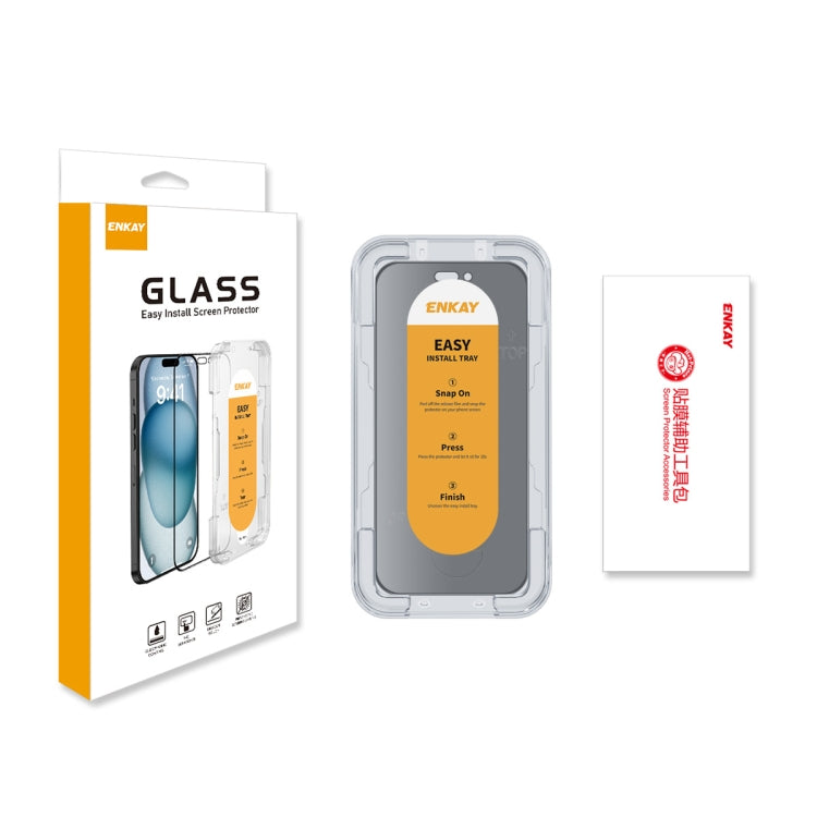 For iPhone 15 Pro Max ENKAY Easy Install Anti-peeping Privacy Full Screen Tempered Glass Film - iPhone 15 Pro Max Tempered Glass by ENKAY | Online Shopping South Africa | PMC Jewellery | Buy Now Pay Later Mobicred