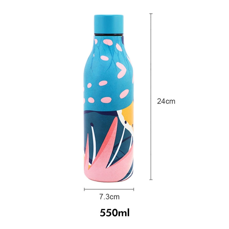JUNSUNMAY Geometric Patterns Coating 304 Stainless Steel  550ml Water Vacuum Bottle(Blue) - Vacuum Thermoses & Cups by JUNSUNMAY | Online Shopping South Africa | PMC TechLife | Buy Now Pay Later Mobicred