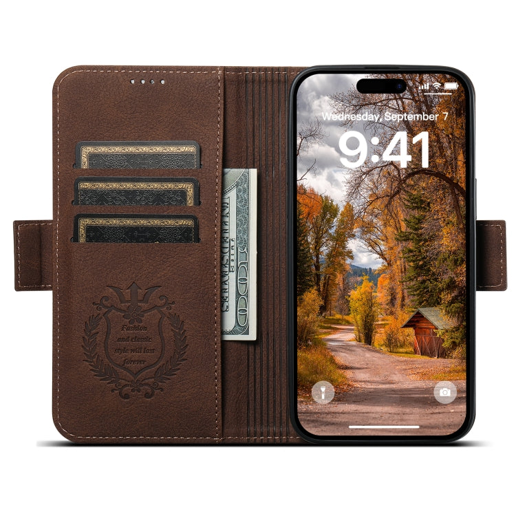 For iPhone 12 Pro Max SUTENI J07 Multifunctional Horizontal Flip Magsafe Leather Phone Case(Brown) - iPhone 12 Pro Max Cases by Suteni | Online Shopping South Africa | PMC Jewellery | Buy Now Pay Later Mobicred