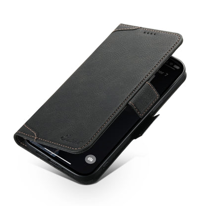 For iPhone 14 SUTENI J07 Multifunctional Horizontal Flip Magsafe Leather Phone Case(Black) - iPhone 14 Cases by Suteni | Online Shopping South Africa | PMC Jewellery | Buy Now Pay Later Mobicred