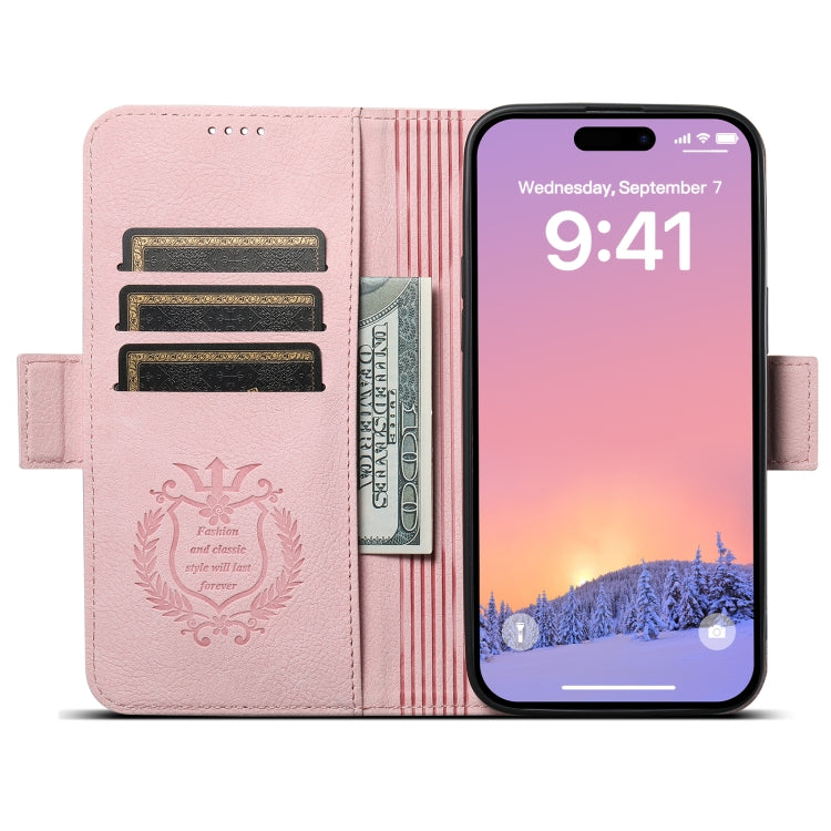 For iPhone 14 Plus SUTENI J07 Multifunctional Horizontal Flip Magsafe Leather Phone Case(Pink) - iPhone 14 Plus Cases by Suteni | Online Shopping South Africa | PMC Jewellery | Buy Now Pay Later Mobicred