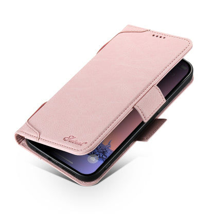 For iPhone 14 Pro Max SUTENI J07 Multifunctional Horizontal Flip Magsafe Leather Phone Case(Pink) - iPhone 14 Pro Max Cases by Suteni | Online Shopping South Africa | PMC Jewellery | Buy Now Pay Later Mobicred