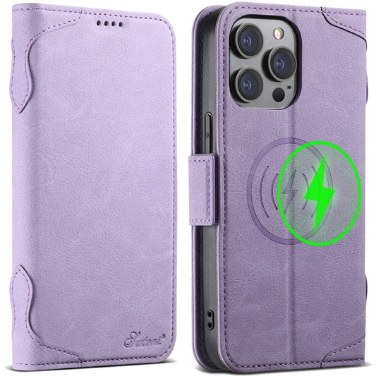 For iPhone 14 Pro Max SUTENI J07 Multifunctional Horizontal Flip Magsafe Leather Phone Case(Purple) - iPhone 14 Pro Max Cases by Suteni | Online Shopping South Africa | PMC Jewellery | Buy Now Pay Later Mobicred