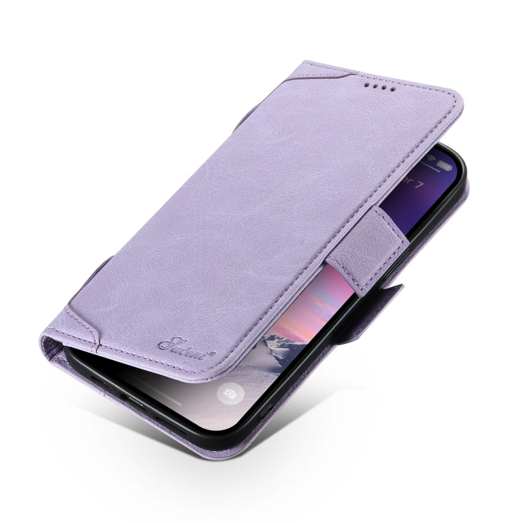 For iPhone 15 Plus SUTENI J07 Multifunctional Horizontal Flip Magsafe Leather Phone Case(Purple) - iPhone 15 Plus Cases by Suteni | Online Shopping South Africa | PMC Jewellery | Buy Now Pay Later Mobicred