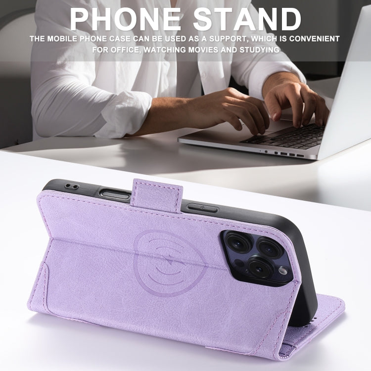 For iPhone 16 Pro SUTENI J07 Multifunctional Horizontal Flip Magsafe Leather Phone Case(Purple) - iPhone 16 Pro Cases by Suteni | Online Shopping South Africa | PMC Jewellery | Buy Now Pay Later Mobicred