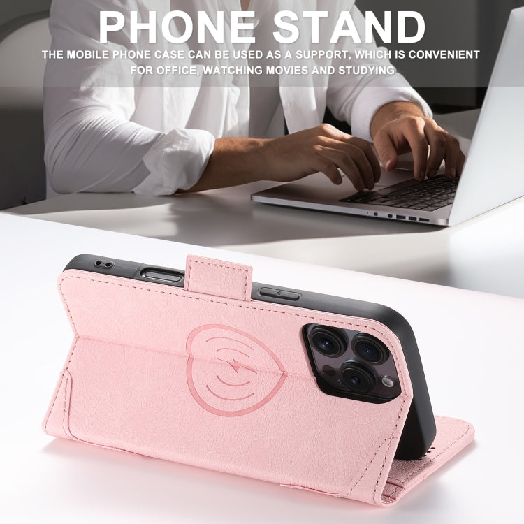 For iPhone 16 Plus SUTENI J07 Multifunctional Horizontal Flip Magsafe Leather Phone Case(Pink) - iPhone 16 Plus Cases by Suteni | Online Shopping South Africa | PMC Jewellery | Buy Now Pay Later Mobicred