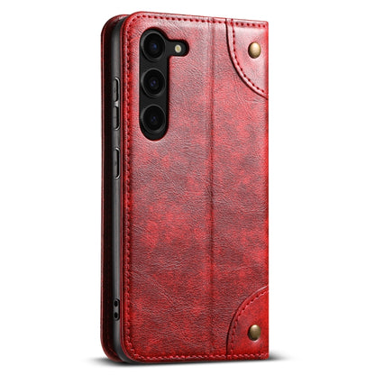 For Samsung Galaxy S24+ 5G Suteni Baroque Calf Texture Buckle Wallet Leather Phone Case(Red) - Galaxy S24+ 5G Cases by Suteni | Online Shopping South Africa | PMC Jewellery | Buy Now Pay Later Mobicred