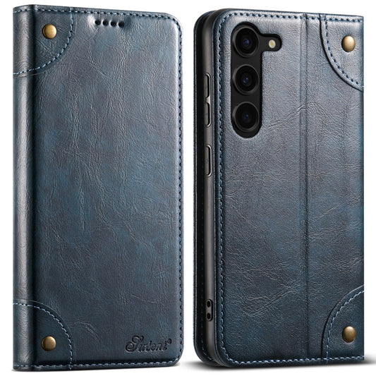 For Samsung Galaxy S24+ 5G Suteni Baroque Calf Texture Buckle Wallet Leather Phone Case(Blue) - Galaxy S24+ 5G Cases by Suteni | Online Shopping South Africa | PMC Jewellery | Buy Now Pay Later Mobicred