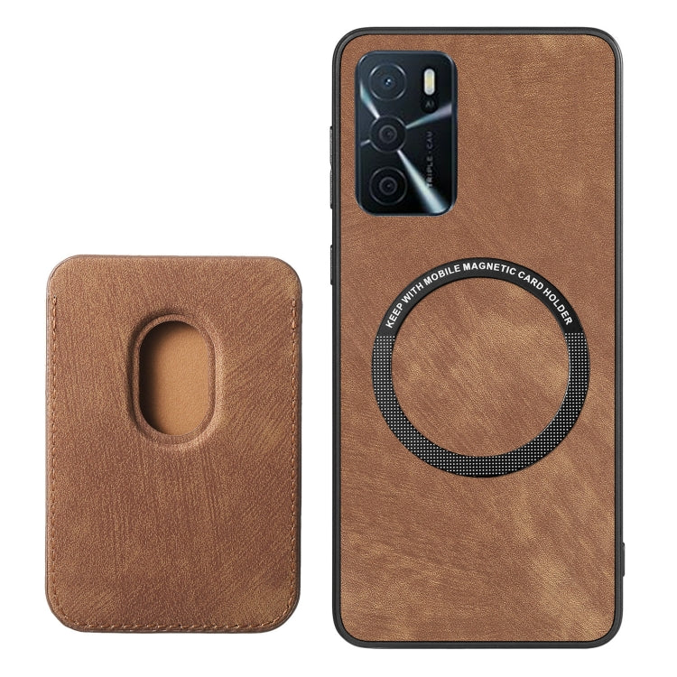 For OPPO Reno8 Pro 5G Retro Leather Card Bag Magnetic Phone Case(Brown) - OPPO Cases by PMC Jewellery | Online Shopping South Africa | PMC Jewellery | Buy Now Pay Later Mobicred