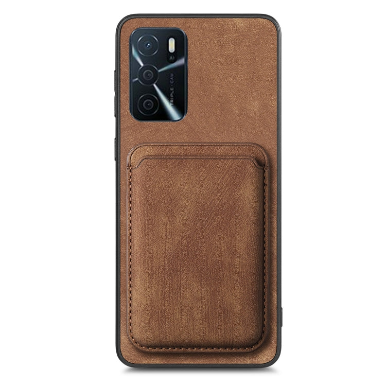 For OPPO Reno7 Pro 5G Retro Leather Card Bag Magnetic Phone Case(Brown) - free shipping - PMC TechLife - Order now!