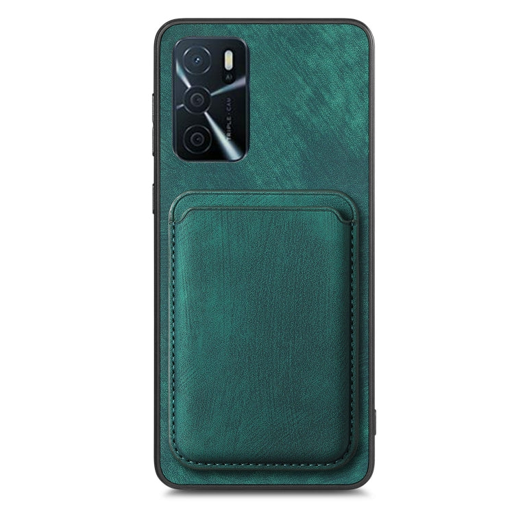 For OPPO Reno7 Pro 5G Retro Leather Card Bag Magnetic Phone Case(Green) - OPPO Cases by PMC Jewellery | Online Shopping South Africa | PMC Jewellery | Buy Now Pay Later Mobicred