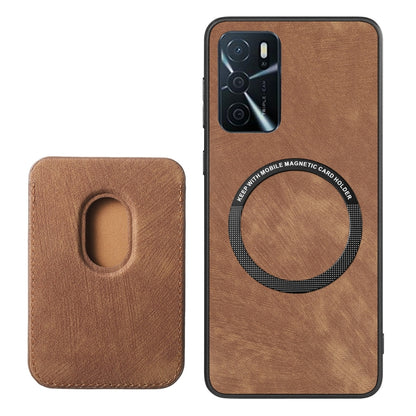 For OPPO A16K Retro Leather Card Bag Magnetic Phone Case(Brown) - OPPO Cases by PMC Jewellery | Online Shopping South Africa | PMC Jewellery | Buy Now Pay Later Mobicred