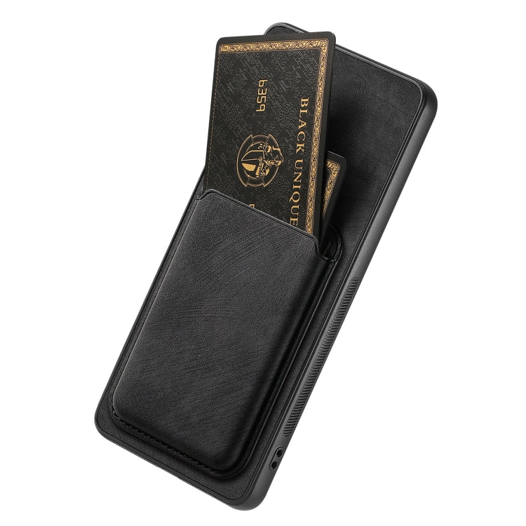 For OPPO A16K Retro Leather Card Bag Magnetic Phone Case(Black) - OPPO Cases by PMC TechLife | Online Shopping South Africa | PMC TechLife | Buy Now Pay Later Mobicred