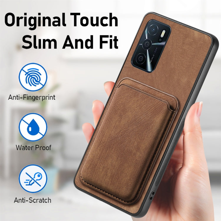 For OPPO Reno6 Z Retro Leather Card Bag Magnetic Phone Case(Brown) - OPPO Cases by PMC Jewellery | Online Shopping South Africa | PMC Jewellery | Buy Now Pay Later Mobicred
