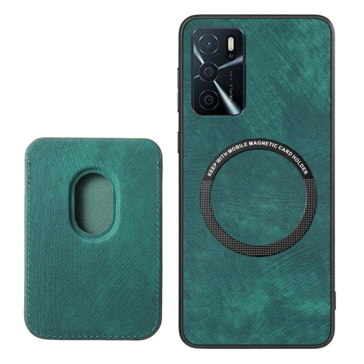 For OPPO A16 Retro Leather Card Bag Magnetic Phone Case(Green) - OPPO Cases by PMC Jewellery | Online Shopping South Africa | PMC Jewellery | Buy Now Pay Later Mobicred