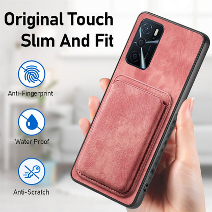 For OPPO Reno6 Pro+ Retro Leather Card Bag Magnetic Phone Case(Pink) - OPPO Cases by PMC Jewellery | Online Shopping South Africa | PMC Jewellery | Buy Now Pay Later Mobicred