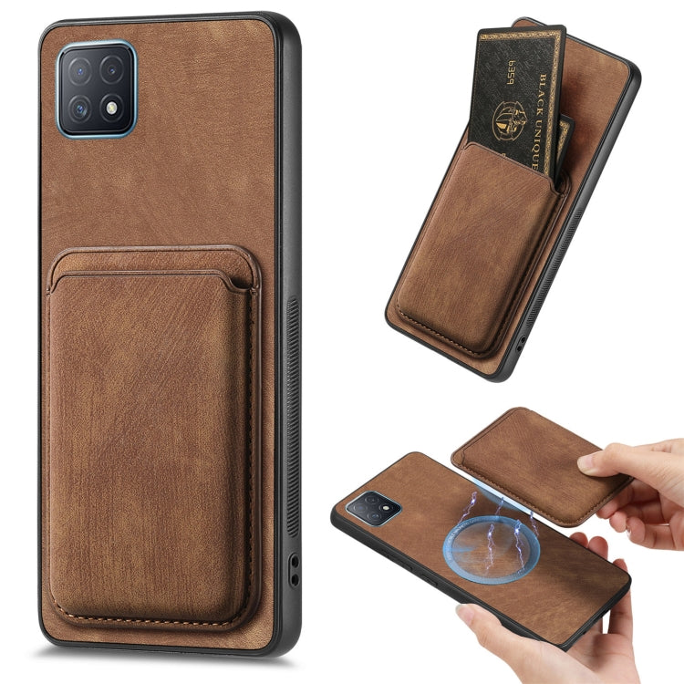 For OPPO A72 5G Retro Leather Card Bag Magnetic Phone Case(Brown) - OPPO Cases by PMC TechLife | Online Shopping South Africa | PMC TechLife | Buy Now Pay Later Mobicred