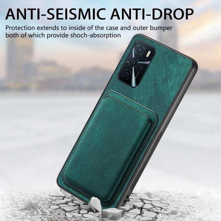 For OPPO A5 Retro Leather Card Bag Magnetic Phone Case(Green) - OPPO Cases by PMC TechLife | Online Shopping South Africa | PMC TechLife | Buy Now Pay Later Mobicred