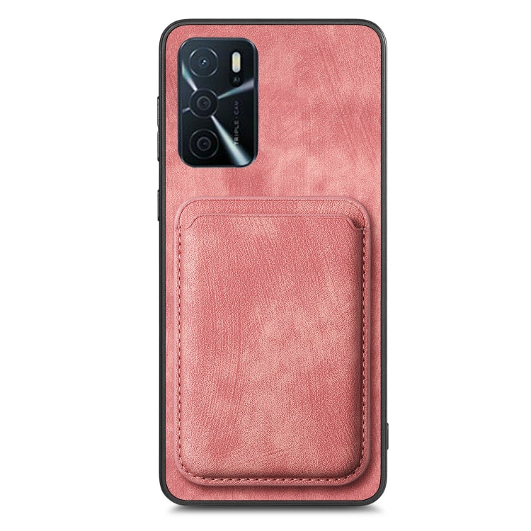 For OPPO A5 Retro Leather Card Bag Magnetic Phone Case(Pink) - free shipping - PMC TechLife - Order now!