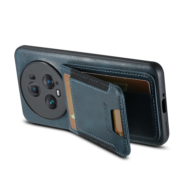 For Honor Magic6 Pro Suteni H03 Oil Wax Leather Wallet Stand Back Phone Case(Blue) - Honor Cases by Suteni | Online Shopping South Africa | PMC Jewellery | Buy Now Pay Later Mobicred