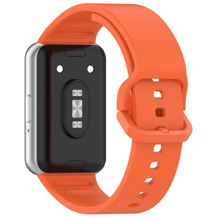 For Samsung Galaxy Fit 3 SM-R390 Solid Color Buckle Silicone Watch Band(Orange) - Watch Bands by PMC TechLife | Online Shopping South Africa | PMC TechLife